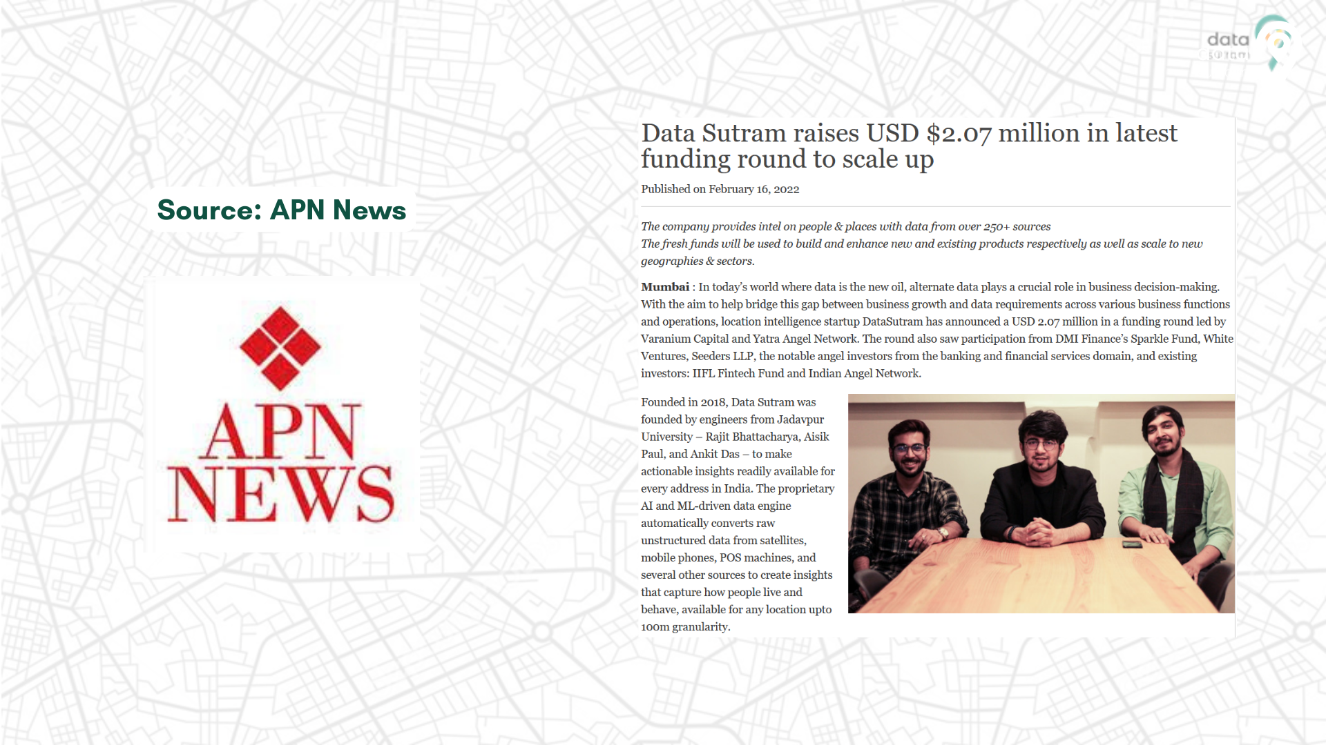 Data Sutram raises USD $2.07 million in latest funding round to scale up